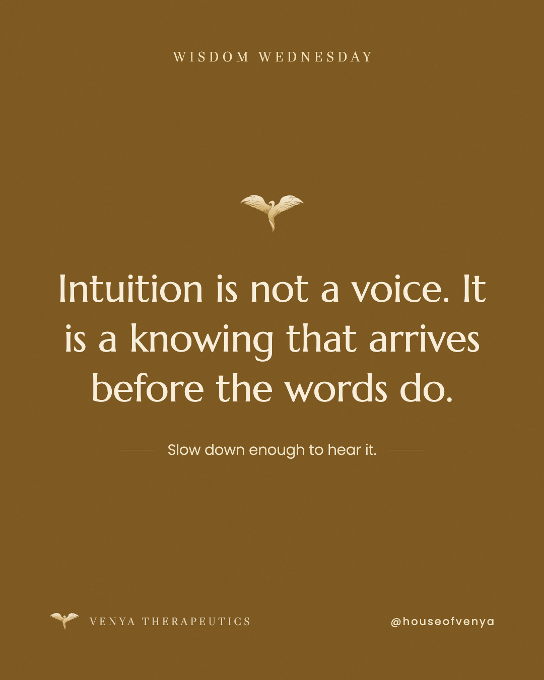 Wisdom Wednesday: It's a knowing that arrives before the words do.