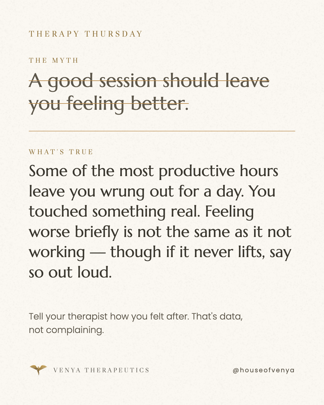 Therapy Thursday: Sometimes it does. Often it doesn't, and that isn't a sign it's failin