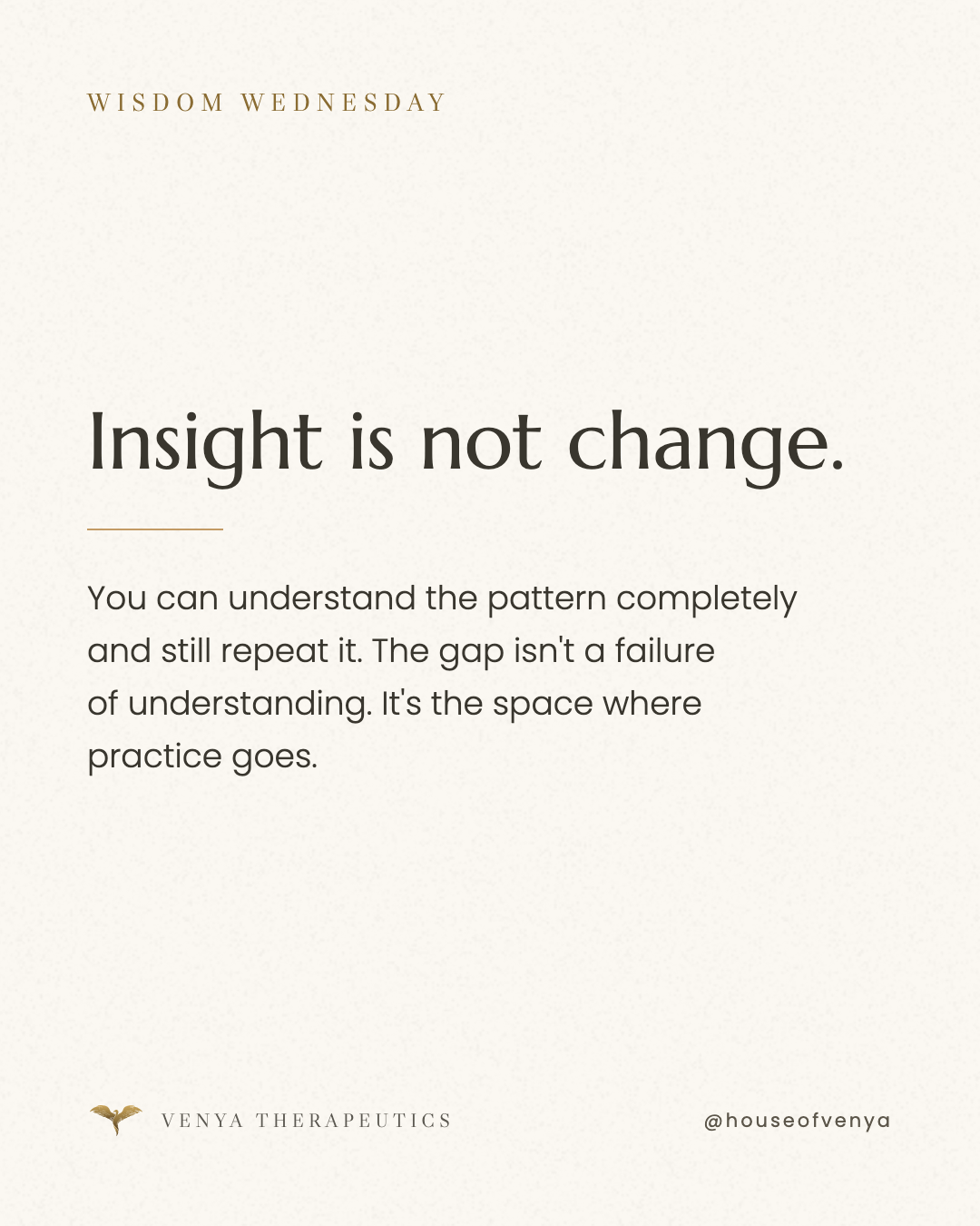 Wisdom Wednesday: Why understanding a pattern isn't the same as changing it